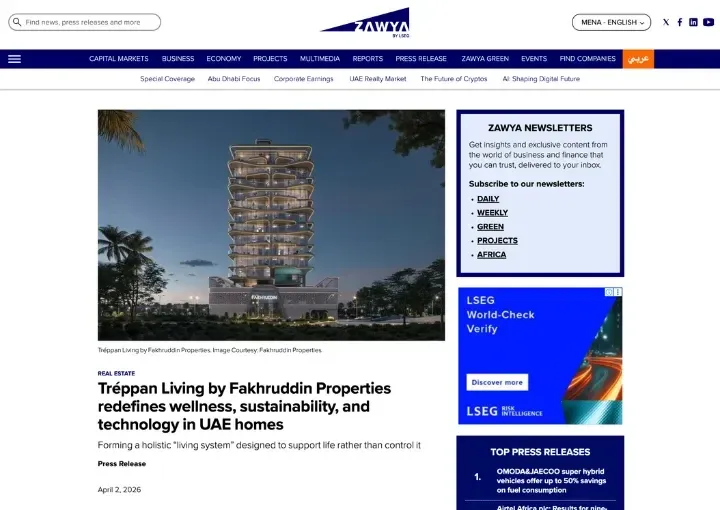 Tréppan Living by Fakhruddin Properties: A Concept Elevating Urban Living with Wellness, Sustainability, and Technology