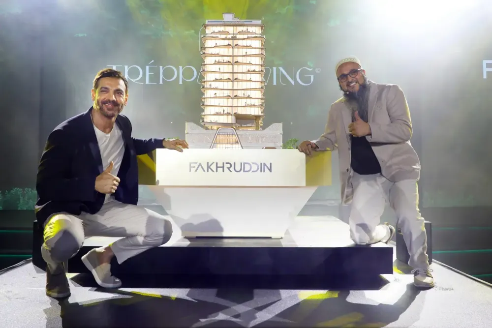 Fakhruddin Properties introduces John Abraham as the Global Brand Ambassador for Treppan Living at the launch of Treppan Living Prive