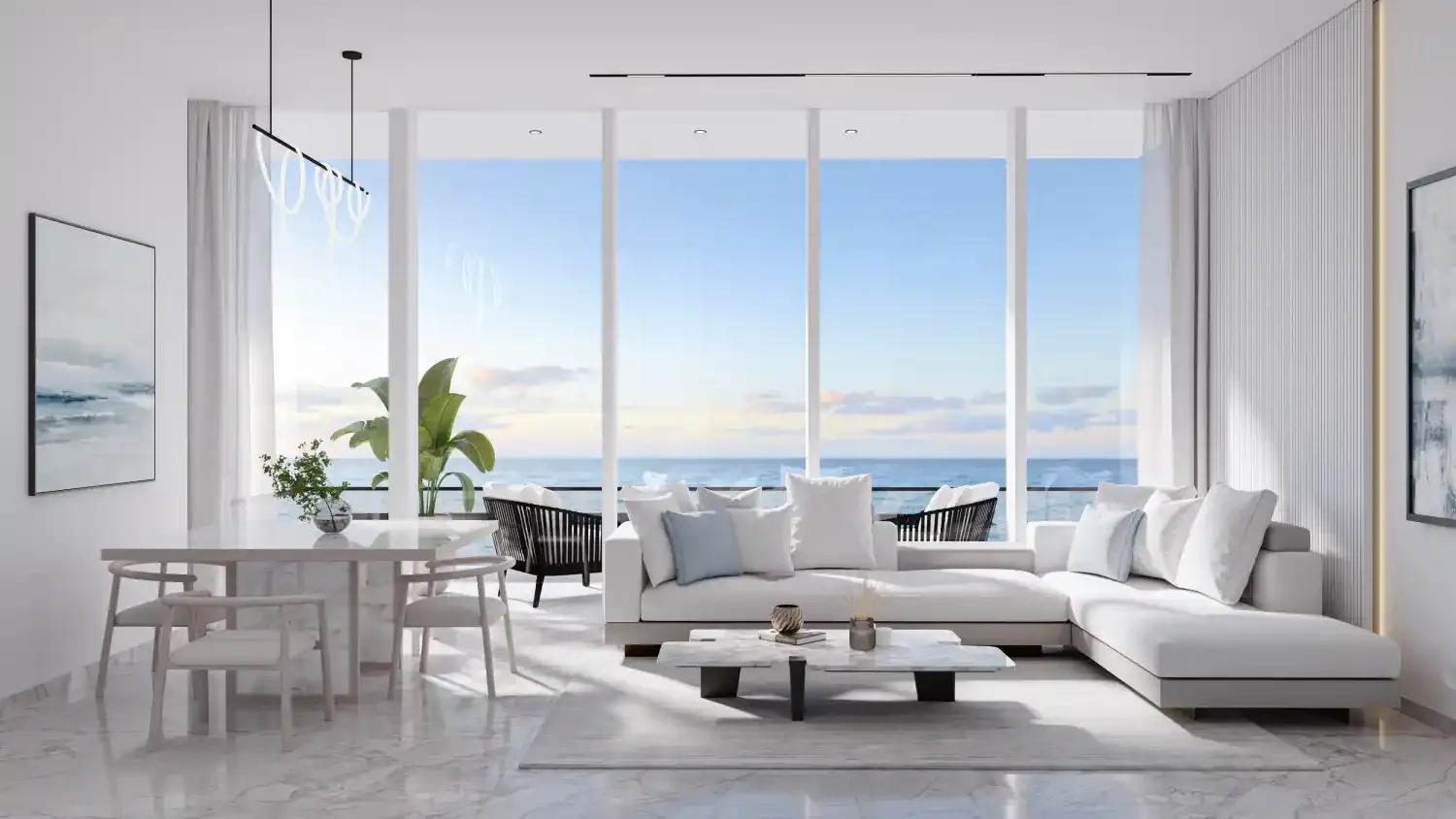 Living Room with Ocean Views